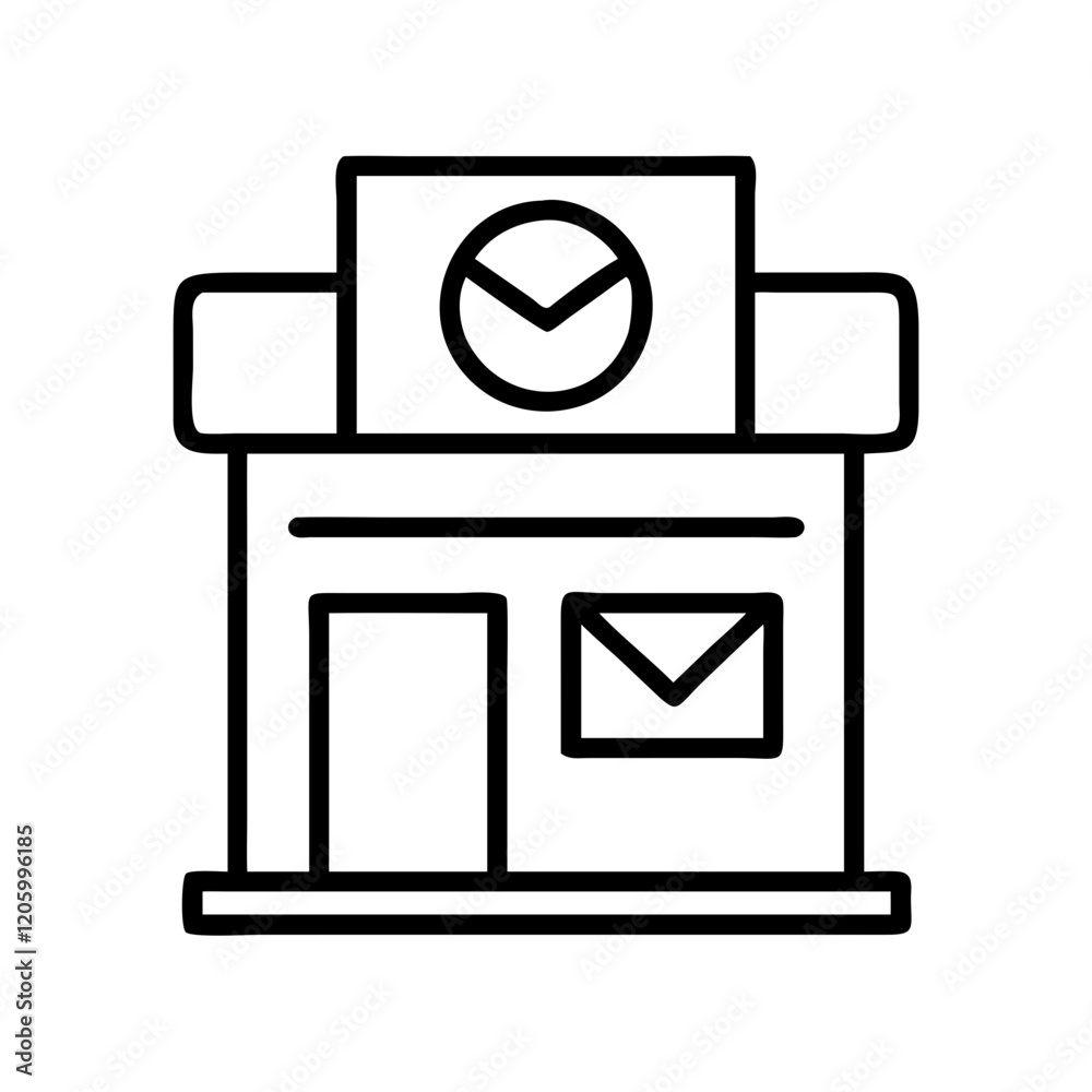 post office icon, post office line art - simple line art of post office, perfect for post office logos and icons post office icon, post office line art - simple line art of post office, perfect for post office logos and icons