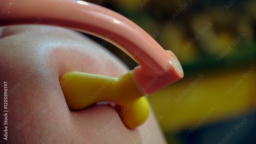 Close up of manual back massager providing muscle relaxation