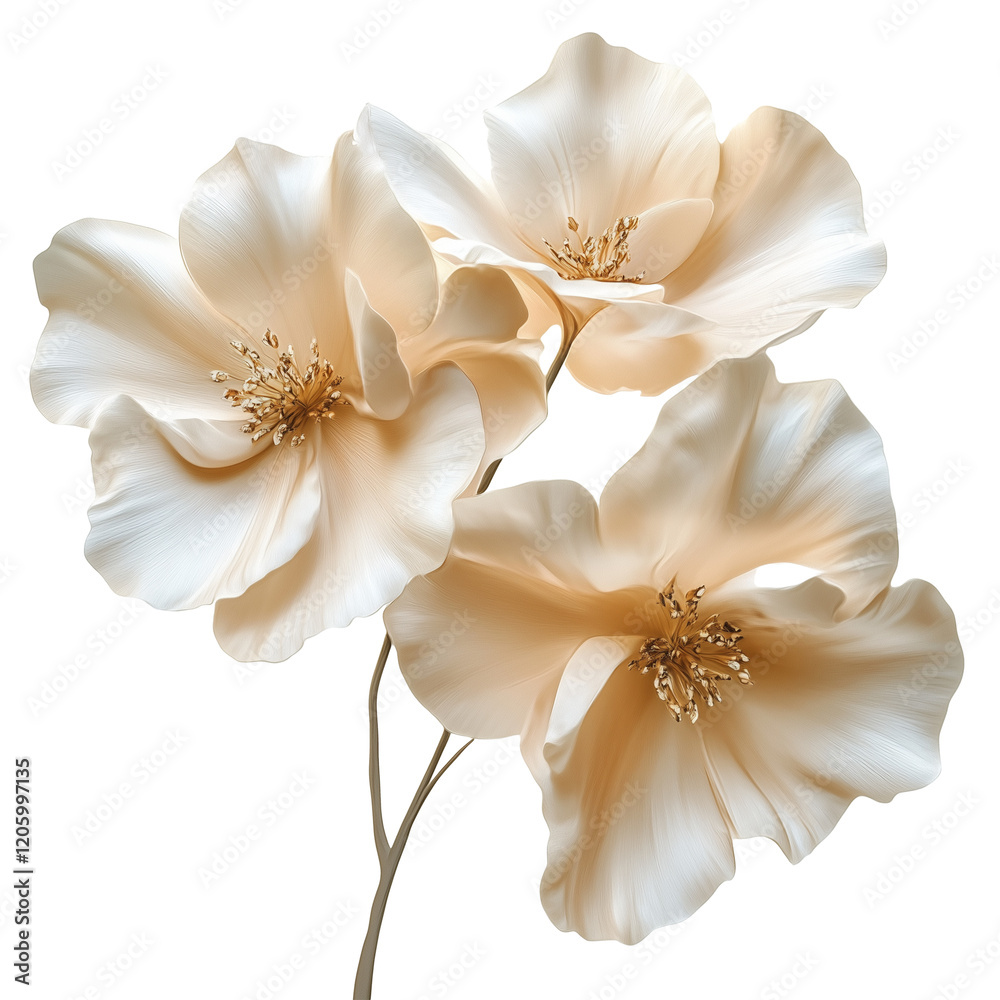 Fototapeta premium Beautiful cream-colored flower, Isolated on Transparent Background