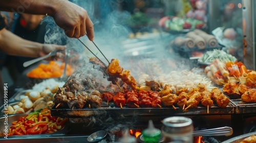 StreetStreet food stall. Diverse menu of street food stall. food stall. Diverse menu of street food stall.