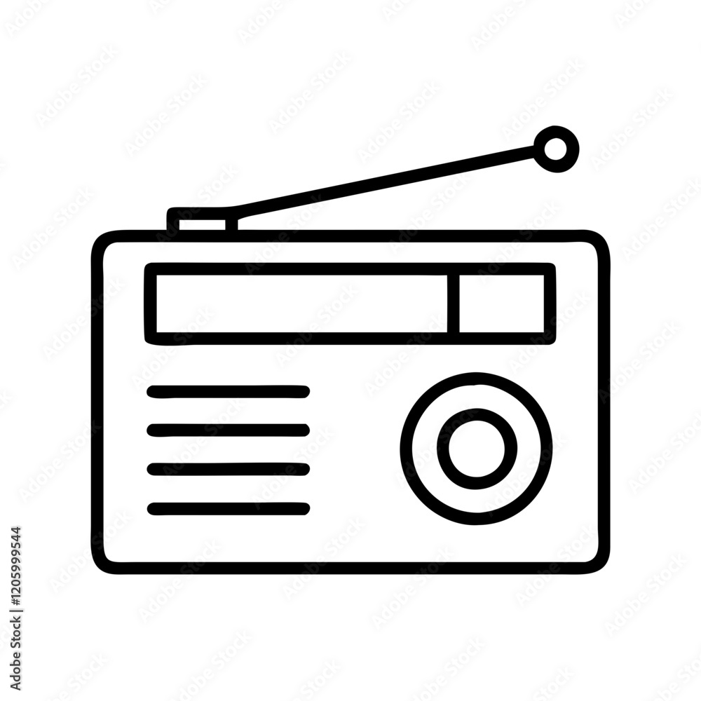 radio icon, radio line art - simple line art of radio, perfect for radio logos and icons radio icon, radio line art - simple line art of radio, perfect for radio logos and icons
