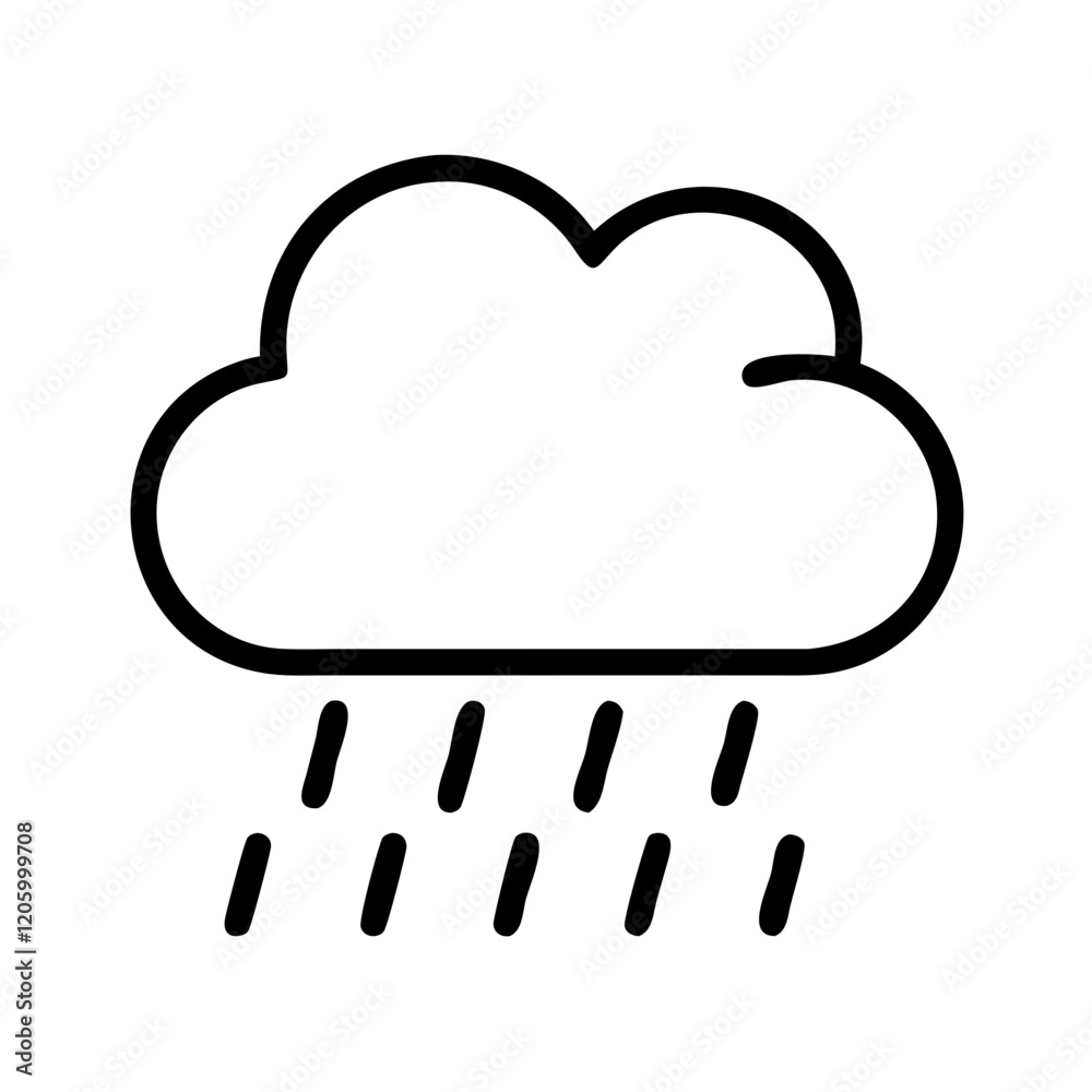rain cloud icon, rain cloud line art - simple line art of rain cloud, perfect for rain cloud logos and icons rain cloud icon, rain cloud line art - simple line art of rain cloud, perfect for rain cloud logos and icons
