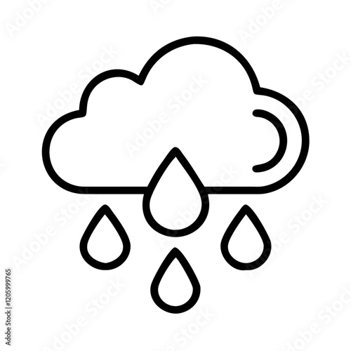 rain drop icon, rain drop line art - simple line art of rain drop, perfect for rain drop logos and icons