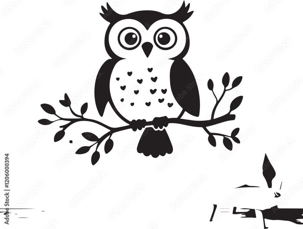 Fototapeta premium owl silhouette, owl vector image.