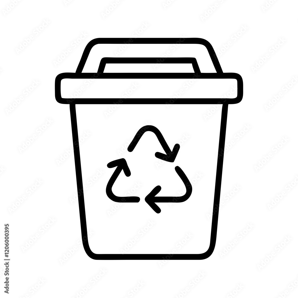 recycling bin icon, recycling bin line art - simple line art of recycling bin, perfect for recycling bin logos and icons recycling bin icon, recycling bin line art - simple line art of recycling bin, perfect for recycling bin logos and icons