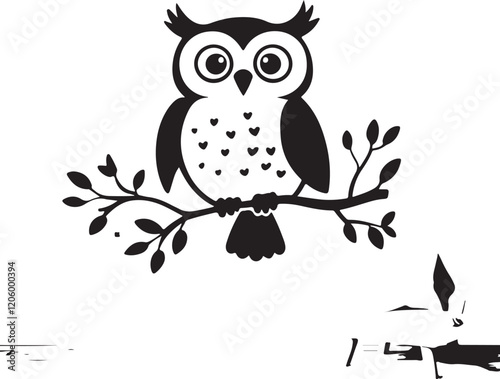 owl silhouette, owl vector image.