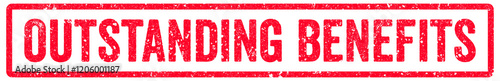 Outstanding Benefits Stamp Transparent Seal, Red Grunge Outstanding Benefits Word Rubber Stamp Seal