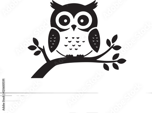 owl silhouette, owl vector image.