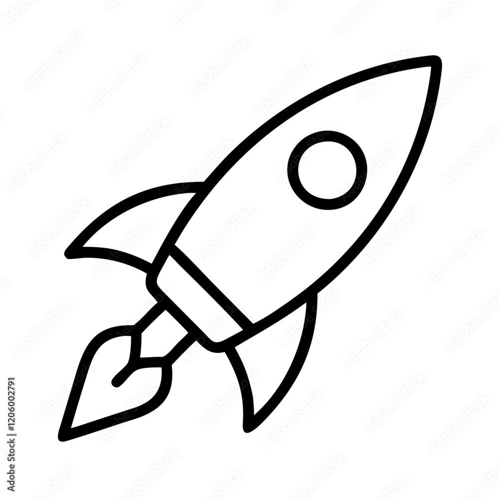 rocket icon, rocket line art - simple line art of rocket, perfect for rocket logos and icons rocket icon, rocket line art - simple line art of rocket, perfect for rocket logos and icons
