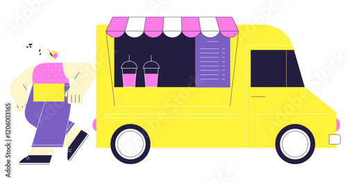 Salesman near the cocktail van