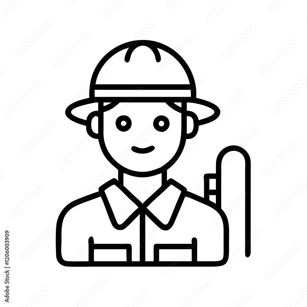 safari guide icon, safari guide line art - simple line art of safari guide, perfect for safari guide logos and icons safari guide icon, safari guide line art - simple line art of safari guide, perfect for safari guide logos and icons