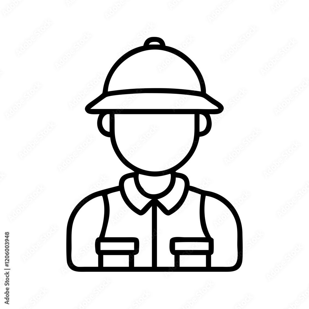 safari guide icon, safari guide line art - simple line art of safari guide, perfect for safari guide logos and icons safari guide icon, safari guide line art - simple line art of safari guide, perfect for safari guide logos and icons