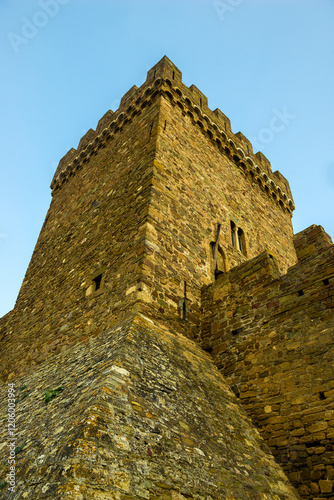 Obraz na płótnie Majestic medieval tower of the Genoese fortress in the city of Sudak. Crimean Peninsula. Russia w salonie
