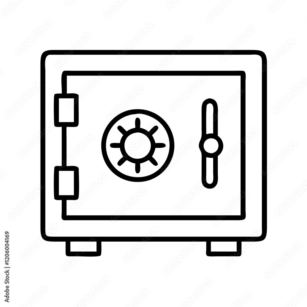 safe box icon, safe box line art - simple line art of safe box, perfect for safe box logos and icons safe box icon, safe box line art - simple line art of safe box, perfect for safe box logos and icons