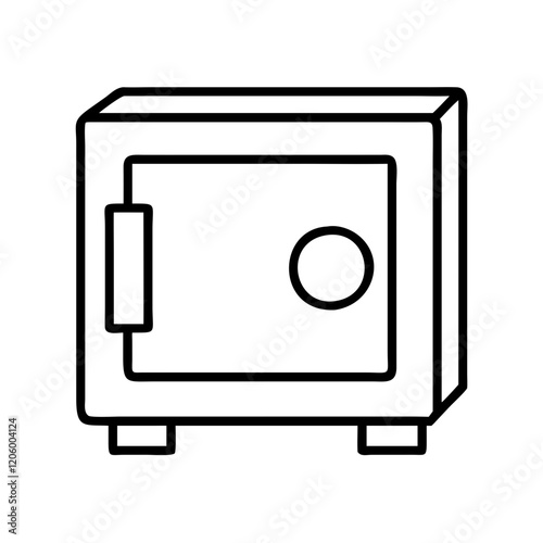 safe box icon, safe box line art - simple line art of safe box, perfect for safe box logos and icons