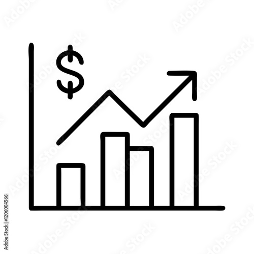 sales chart icon, sales chart line art - simple line art of sales chart, perfect for sales chart logos and icons