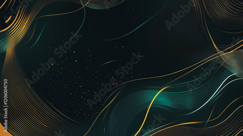 Abstract black background with Colorful circle lines. Digital future technology . Abstract business connection of lines from nodes innovation of communication in the network.