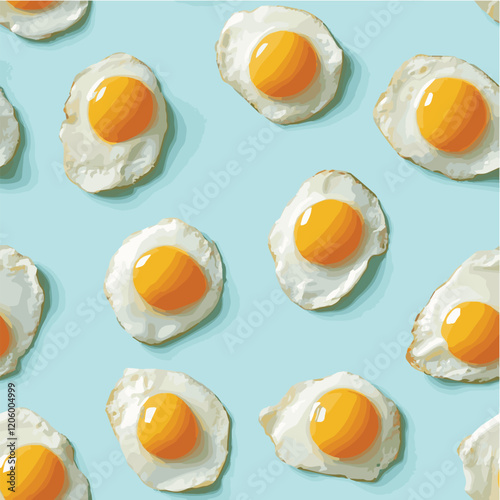 Illustration vector of eggs yolk on a soft pastel blue background