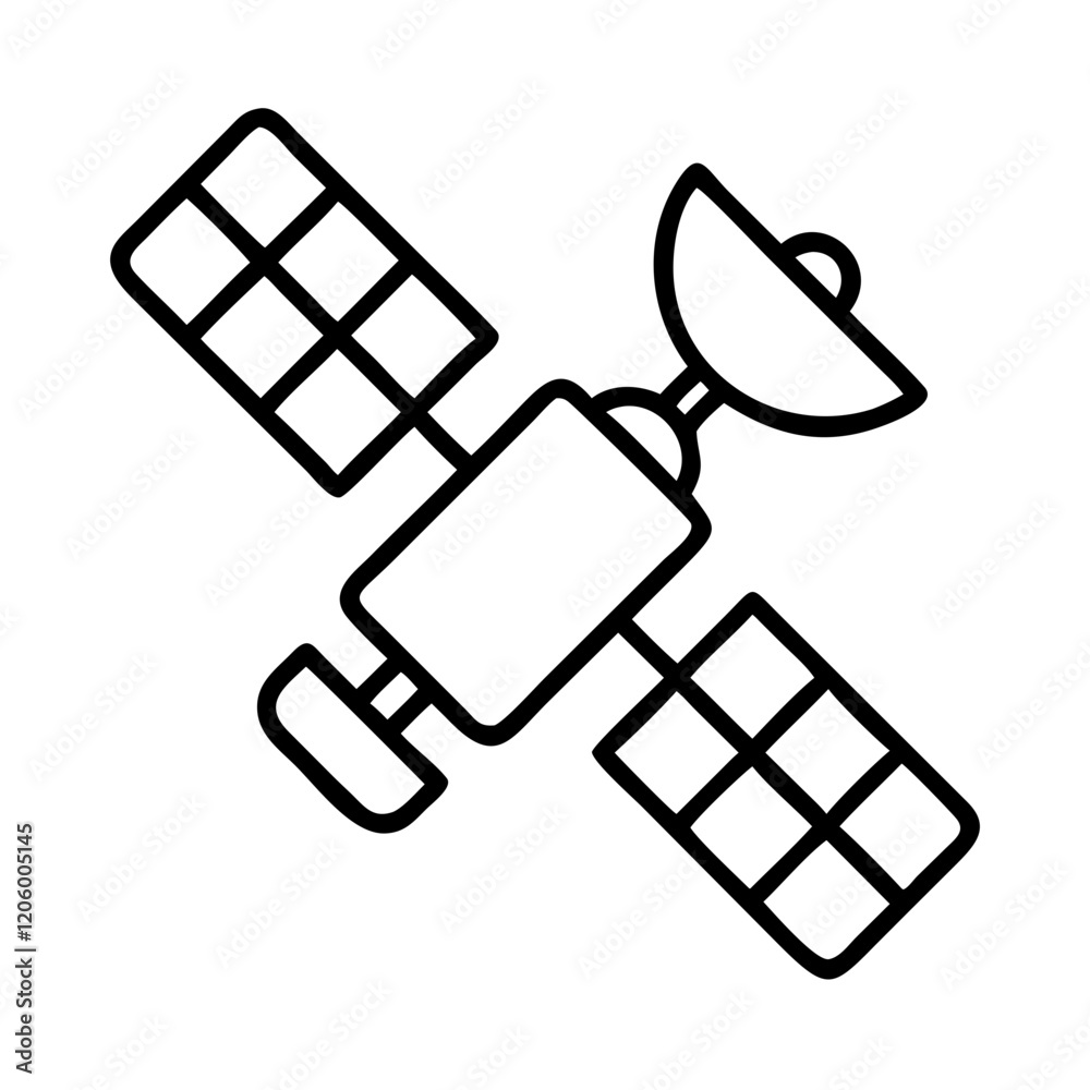 satellite icon, satellite line art - simple line art of satellite, perfect for satellite logos and icons satellite icon, satellite line art - simple line art of satellite, perfect for satellite logos and icons