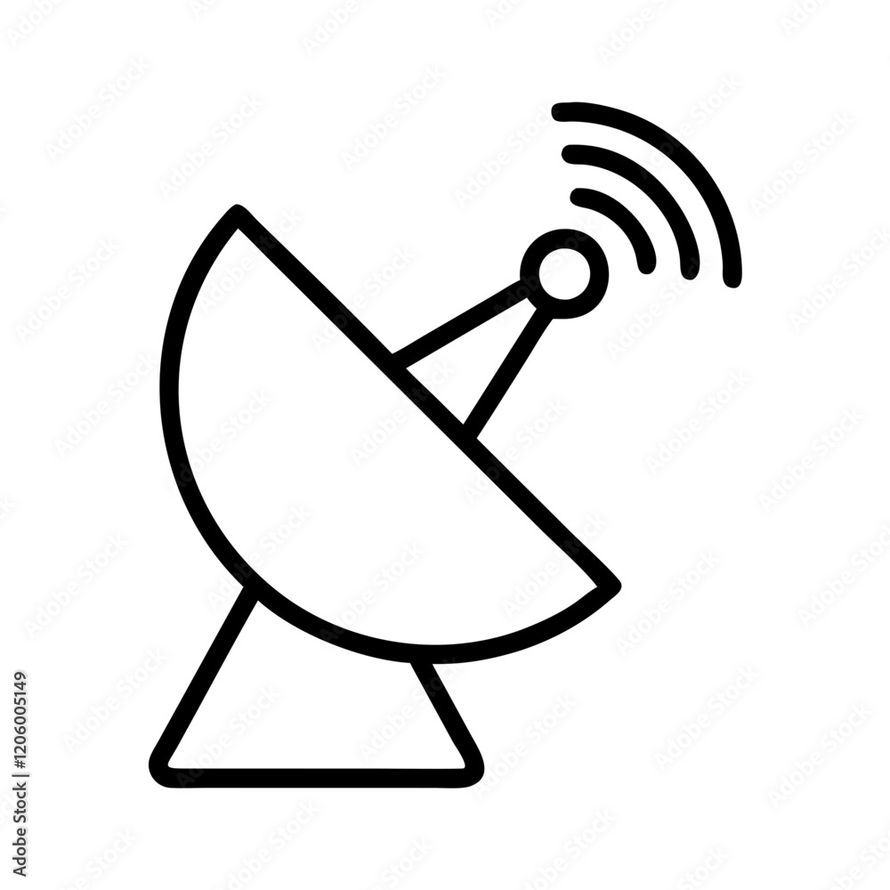 satellite dish icon, satellite dish line art - simple line art of satellite dish, perfect for satellite dish logos and icons satellite dish icon, satellite dish line art - simple line art of satellite dish, perfect for satellite dish logos and icons