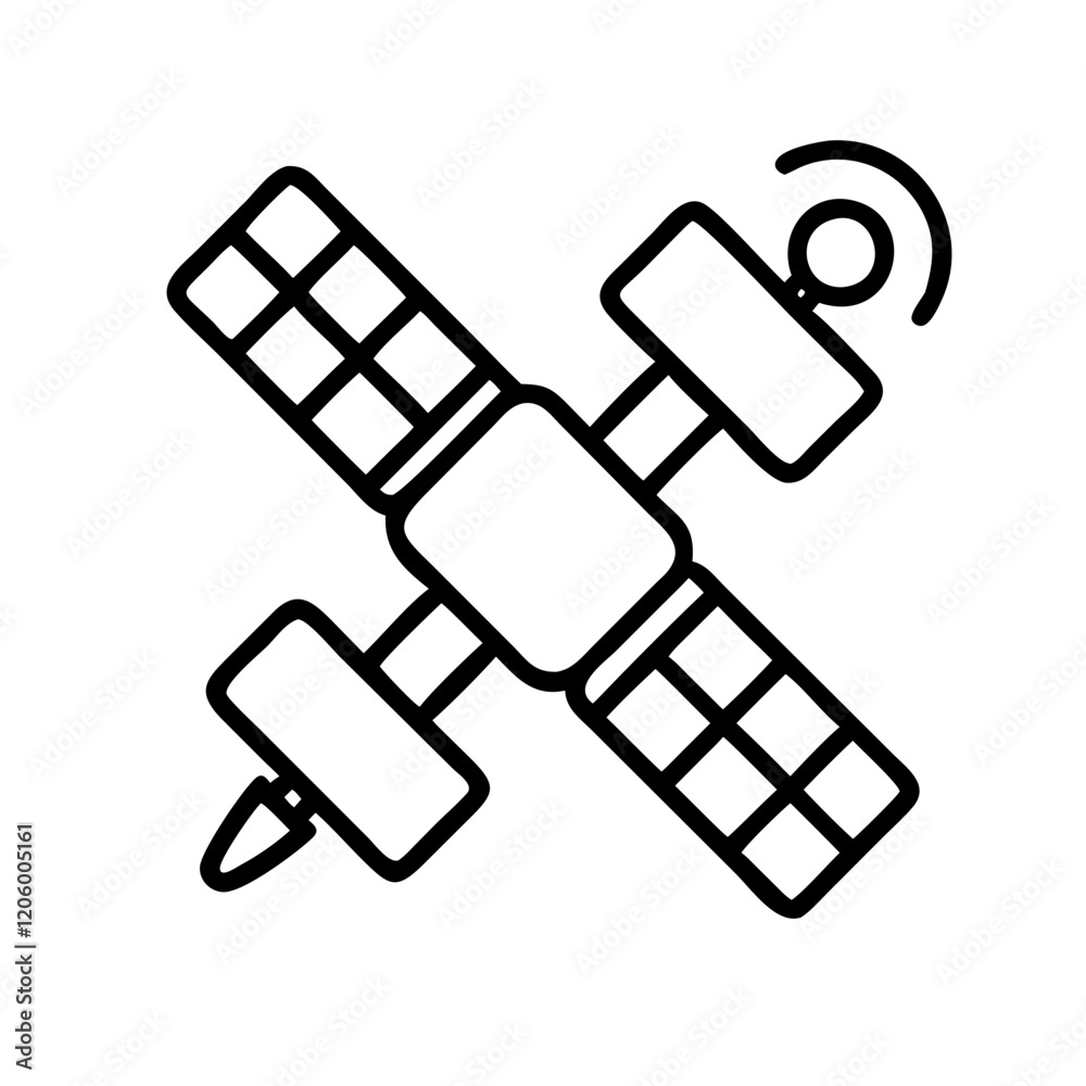 satellite icon, satellite line art - simple line art of satellite, perfect for satellite logos and icons satellite icon, satellite line art - simple line art of satellite, perfect for satellite logos and icons