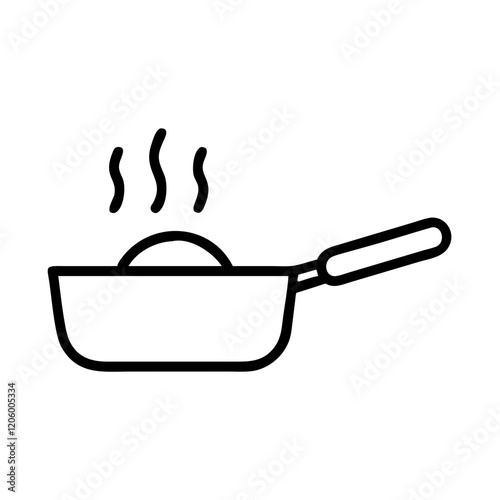 saut pan icon, saut pan line art - simple line art of saut pan, perfect for saut pan logos and icons