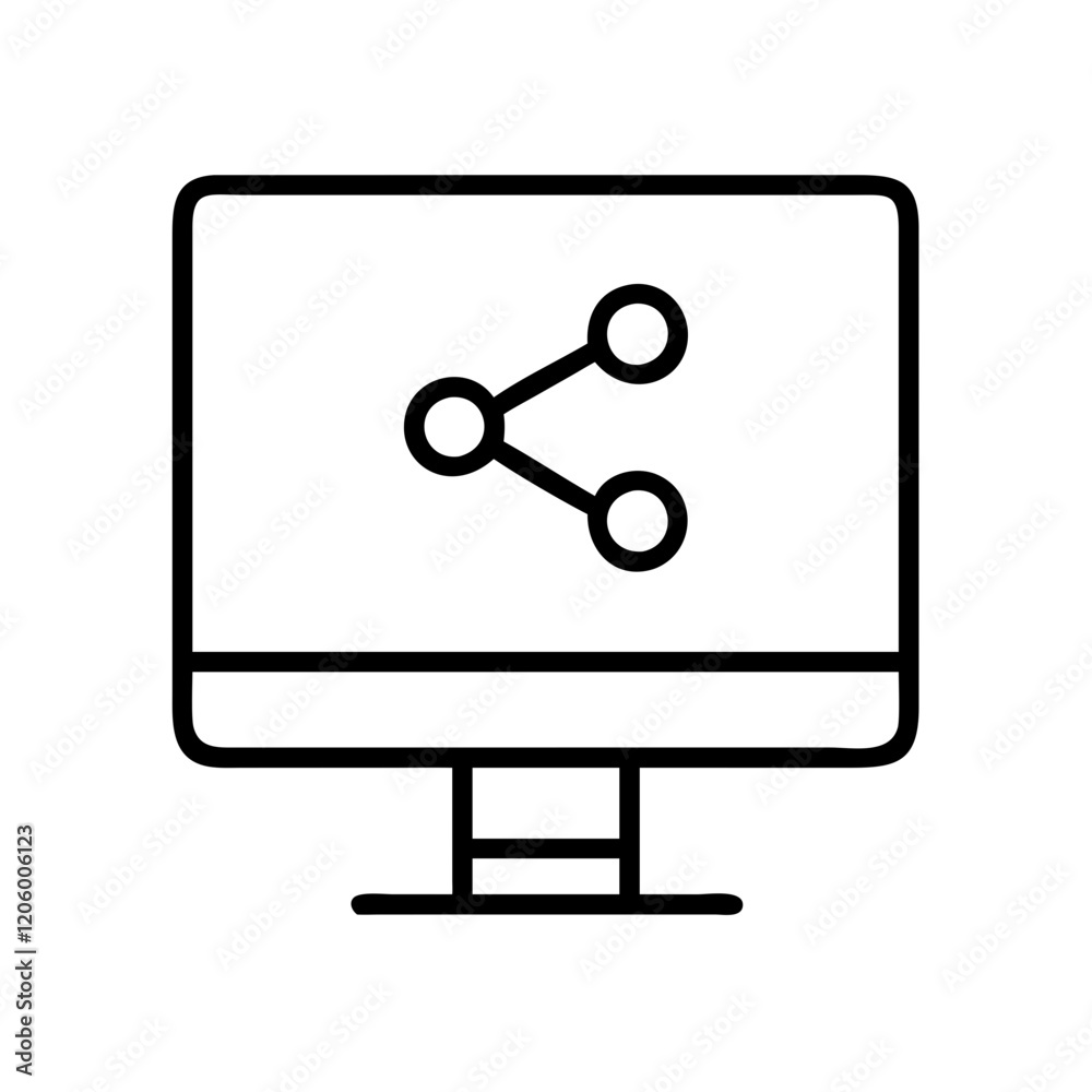 screen share icon, screen share line art - simple line art of screen share, perfect for screen share logos and icons screen share icon, screen share line art - simple line art of screen share, perfect for screen share logos and icons