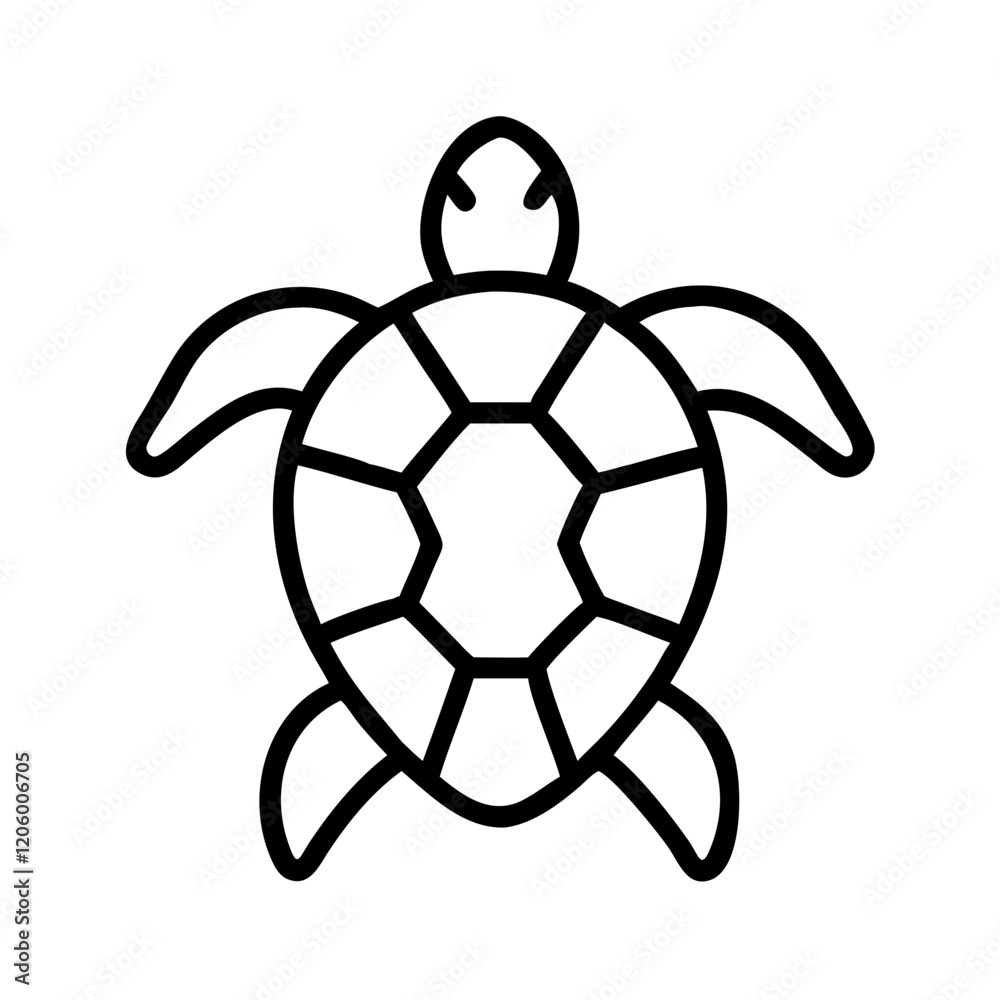 Obraz premium sea turtle icon, sea turtle line art - simple line art of sea turtle, perfect for sea turtle logos and icons