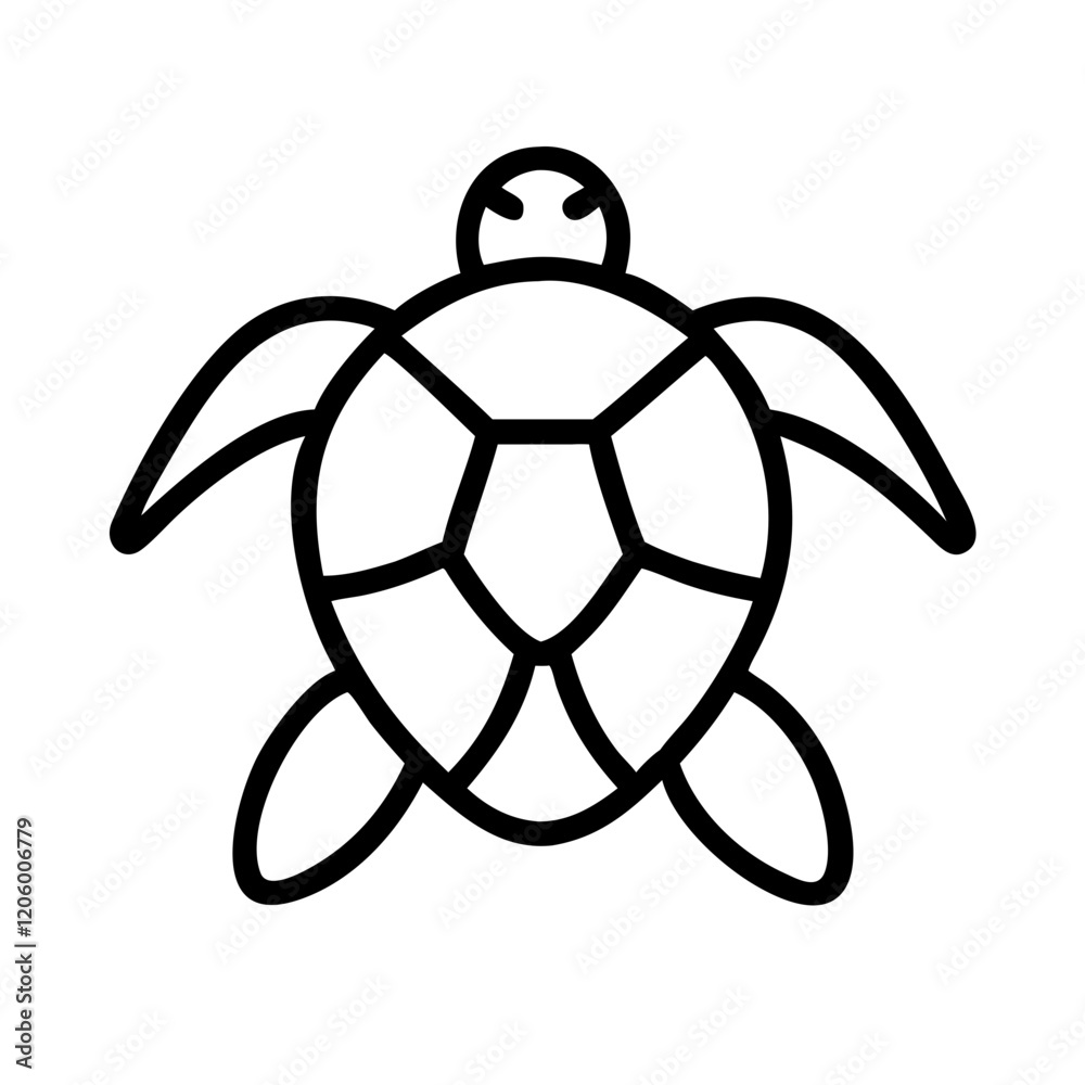 Obraz premium sea turtle icon, sea turtle line art - simple line art of sea turtle, perfect for sea turtle logos and icons