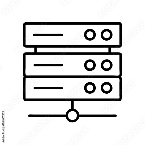 server icon, server line art - simple line art of server, perfect for server logos and icons