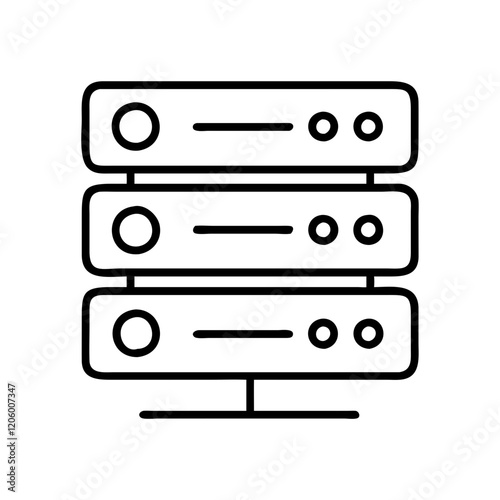 server icon, server line art - simple line art of server, perfect for server logos and icons