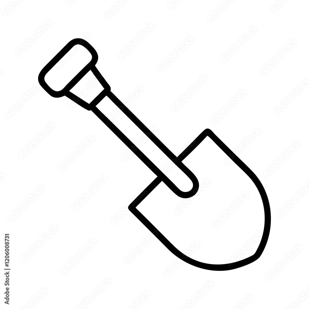 shovel icon, shovel line art - simple line art of shovel, perfect for shovel logos and icons shovel icon, shovel line art - simple line art of shovel, perfect for shovel logos and icons