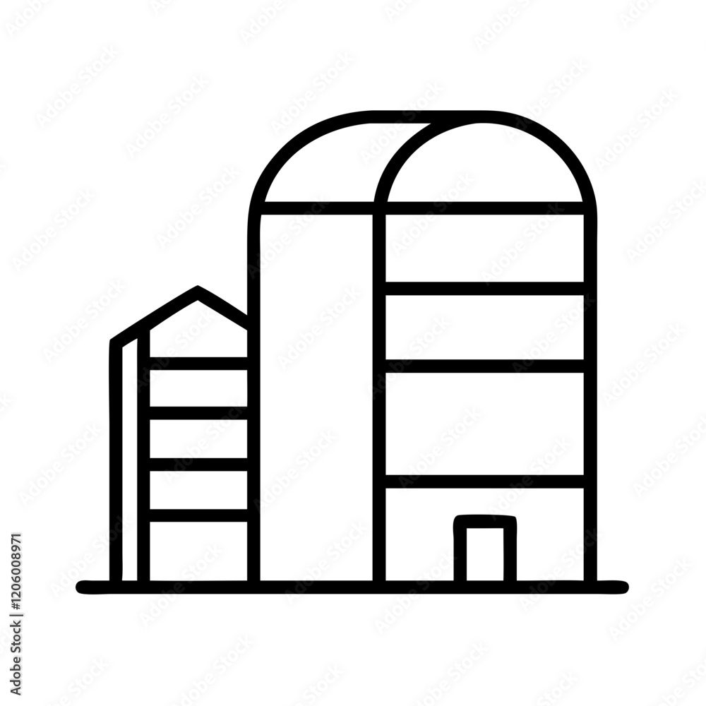 silo icon, silo line art - simple line art of silo, perfect for silo logos and icons silo icon, silo line art - simple line art of silo, perfect for silo logos and icons