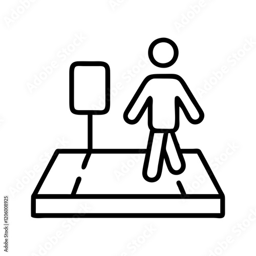 sidewalk icon, sidewalk line art - simple line art of sidewalk, perfect for sidewalk logos and icons