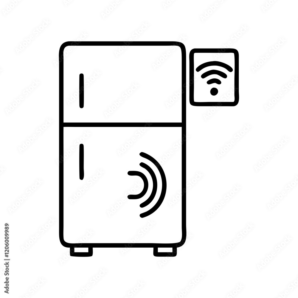 smart fridge icon, smart fridge line art - simple line art of smart fridge, perfect for smart fridge logos and icons smart fridge icon, smart fridge line art - simple line art of smart fridge, perfect for smart fridge logos and icons