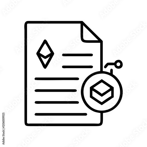 smart contract icon, smart contract line art - simple line art of smart contract, perfect for smart contract logos and icons