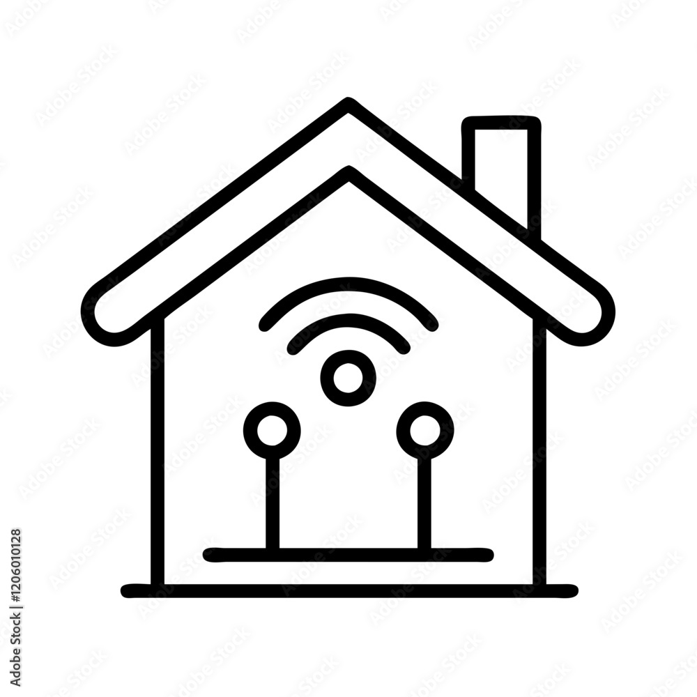 smart home icon, smart home line art - simple line art of smart home, perfect for smart home logos and icons smart home icon, smart home line art - simple line art of smart home, perfect for smart home logos and icons