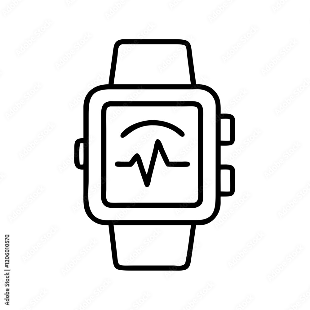 smartwatch icon, smartwatch line art - simple line art of smartwatch, perfect for smartwatch logos and icons smartwatch icon, smartwatch line art - simple line art of smartwatch, perfect for smartwatch logos and icons