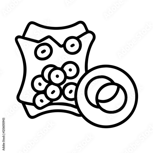 snacks icon, snacks line art - simple line art of snacks, perfect for snacks logos and icons
