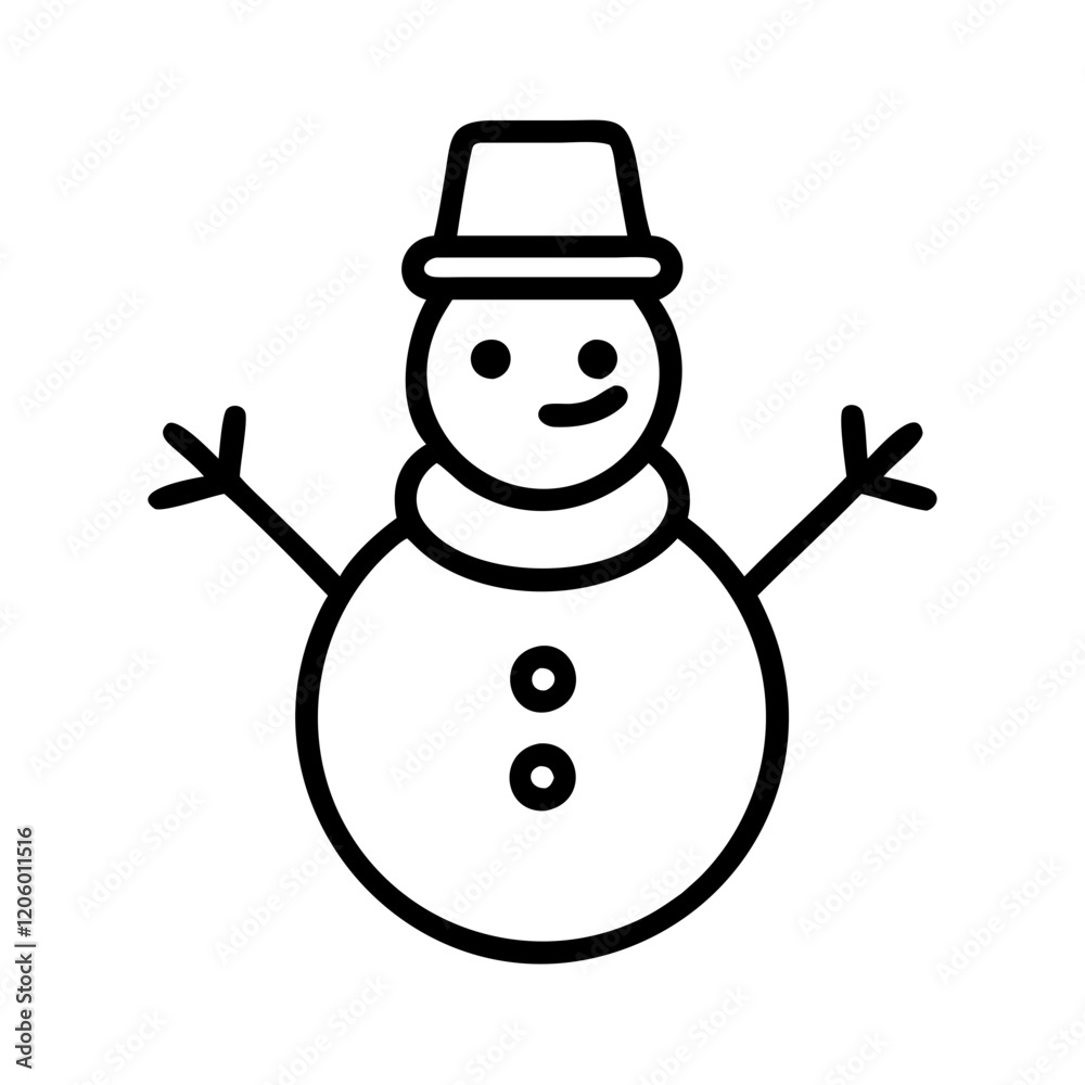 snowman icon, snowman line art - simple line art of snowman, perfect for snowman logos and icons snowman icon, snowman line art - simple line art of snowman, perfect for snowman logos and icons