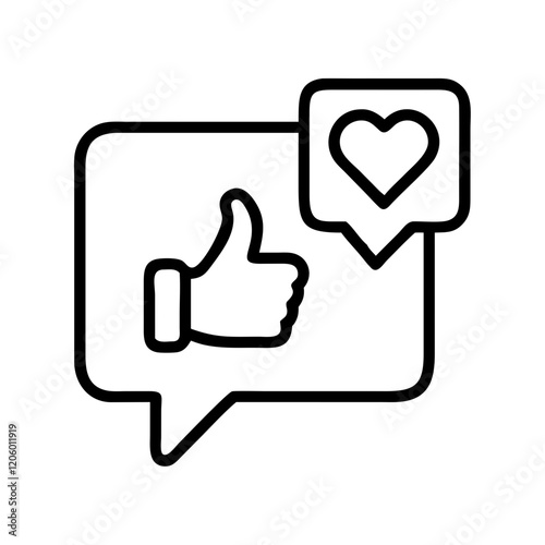 social media likes icon, social media likes line art - simple line art of social media likes, perfect for social media likes logos and icons