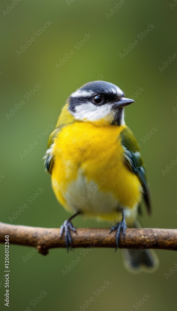 Beautiful Yellow Bird perched on a tree branch close up shot with natural light and vibrant background Beautiful Yellow Bird perched on a tree branch close up shot with natural light and vibrant background