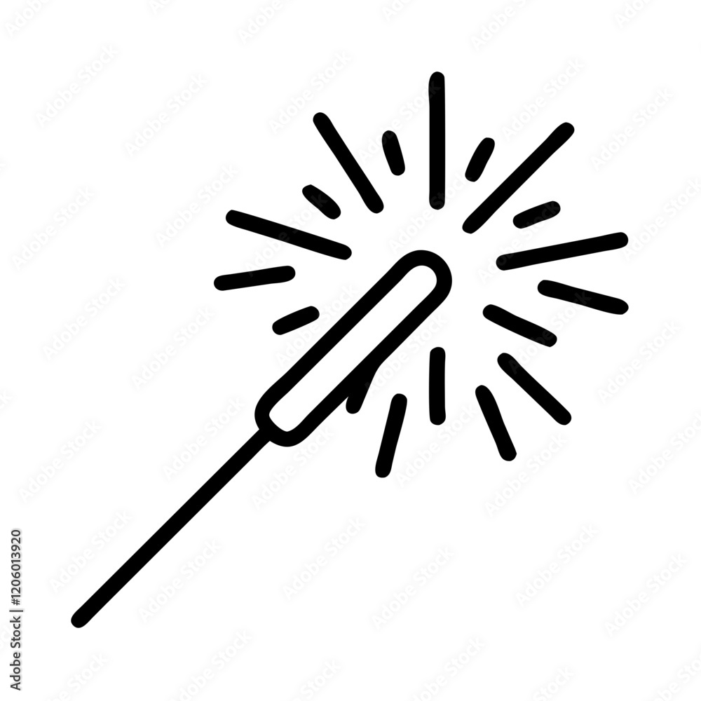 sparkler icon, sparkler line art - simple line art of sparkler, perfect for sparkler logos and icons sparkler icon, sparkler line art - simple line art of sparkler, perfect for sparkler logos and icons