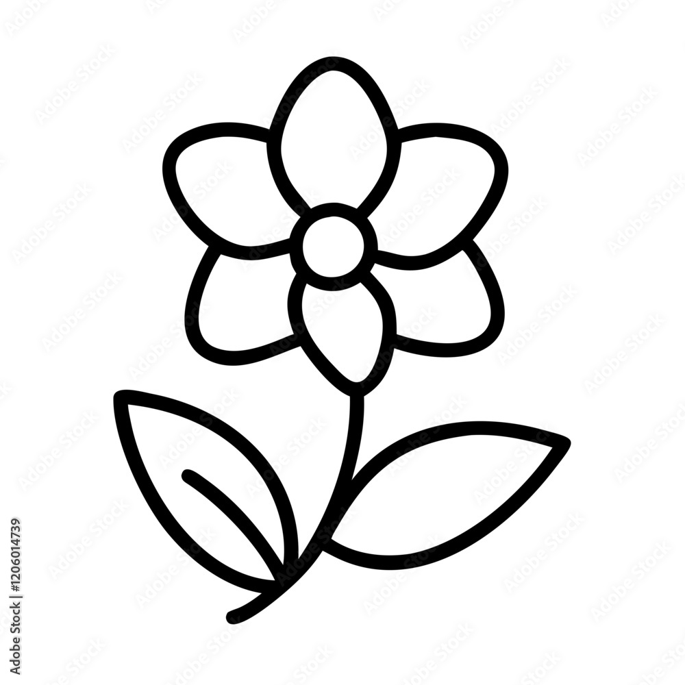 spring flower icon, spring flower line art - simple line art of spring flower, perfect for spring flower logos and icons spring flower icon, spring flower line art - simple line art of spring flower, perfect for spring flower logos and icons