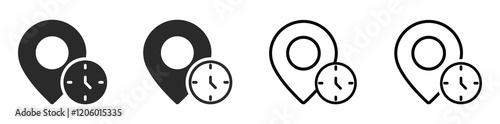 Real time location vector icon set