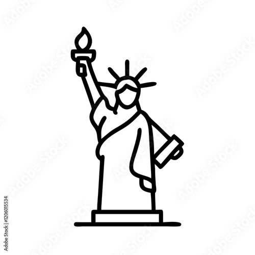 statue of liberty icon, statue of liberty line art - simple line art of statue of liberty, perfect for statue of liberty logos and icons