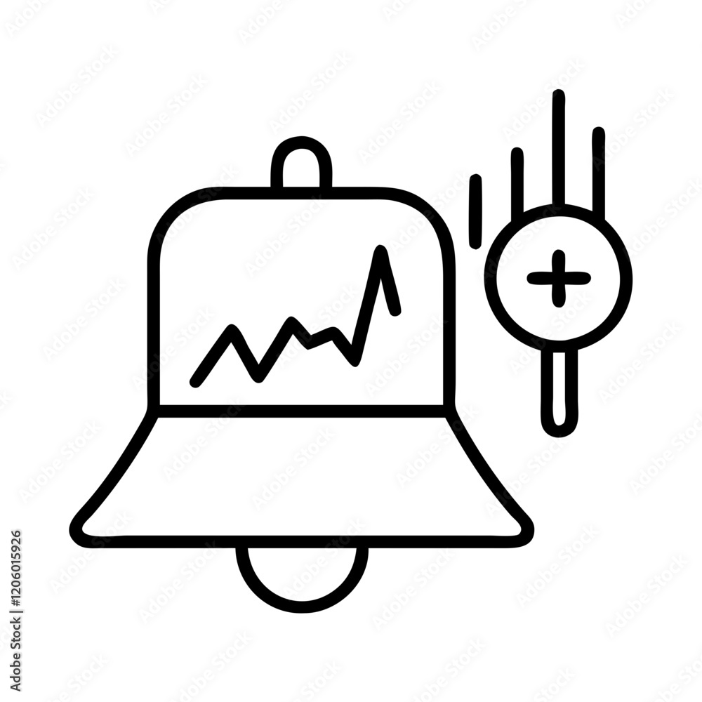 stock market bell icon, stock market bell line art - simple line art of stock market bell, perfect for stock market bell logos and icons stock market bell icon, stock market bell line art - simple line art of stock market bell, perfect for stock market bell logos and icons