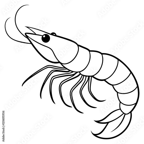 Elegant Shrimp Linework