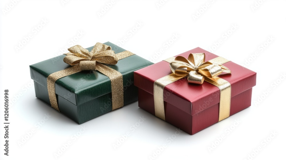 Fototapeta premium Festive Holiday Gift Boxes with Elegant Ribbons and Bows