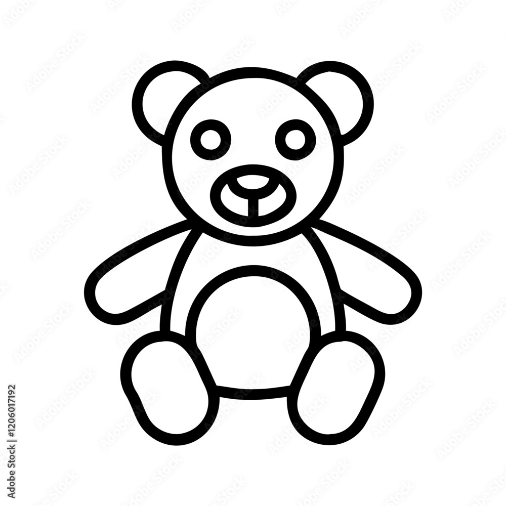Fototapeta premium stuffed animal icon, stuffed animal line art - simple line art of stuffed animal, perfect for stuffed animal logos and icons